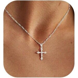 Cross Necklace for Women Cross Pendant Necklace Dainty Silver Cross Necklace